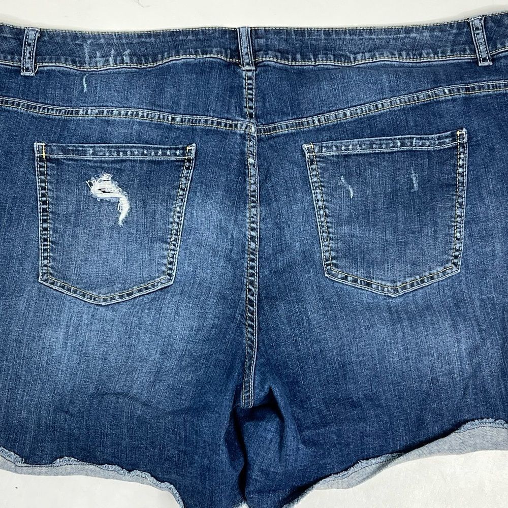 Lane Bryant | Factory Distressed High Rise Denim Shorts - Picture 3 of 3